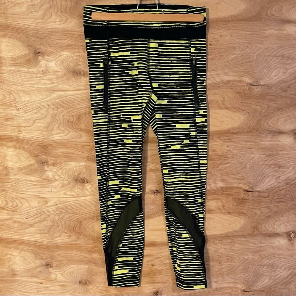lululemon 4 Crop leggings Pace Rival Sea Wheeze